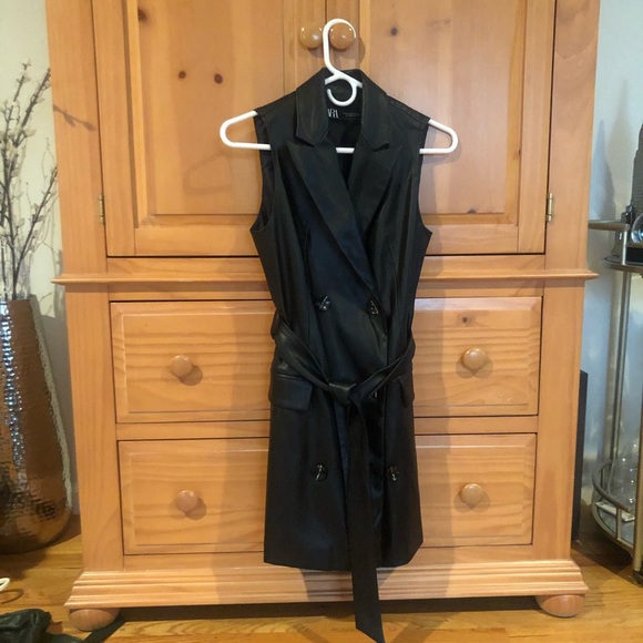 NWOT Zara Sleeveless Leather Vest - Picture 9 of 12